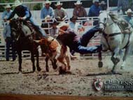 Allen Good hazing off of Joe at Cheyenne Frontier Days