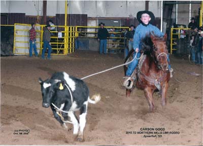 Carson Good breakaway roping at the 2010 Northern Hills Little Britches Rodeo