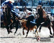 Allen hazing for Linn Churchill on Comanche a home raised gelding