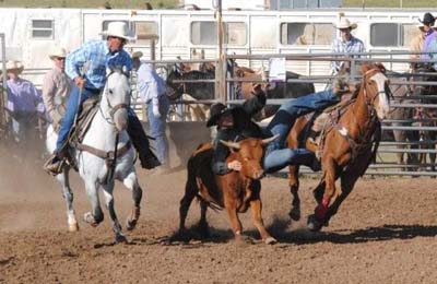 Former student Jamie Wolfe winning at a Little Britches Rodeo 