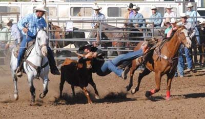 Former student Jamie Wolfe winning at a Little Britches Rodeo